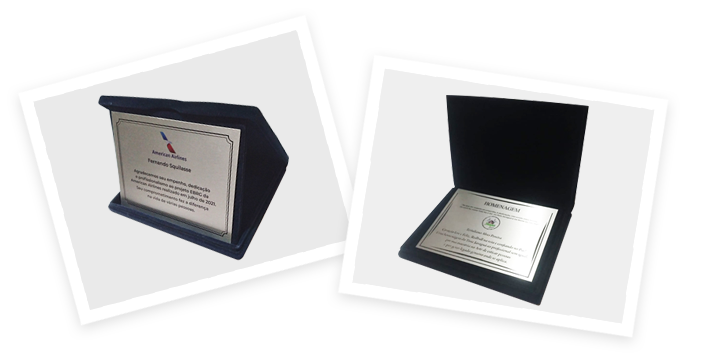 Placas de homenagem personalizadas